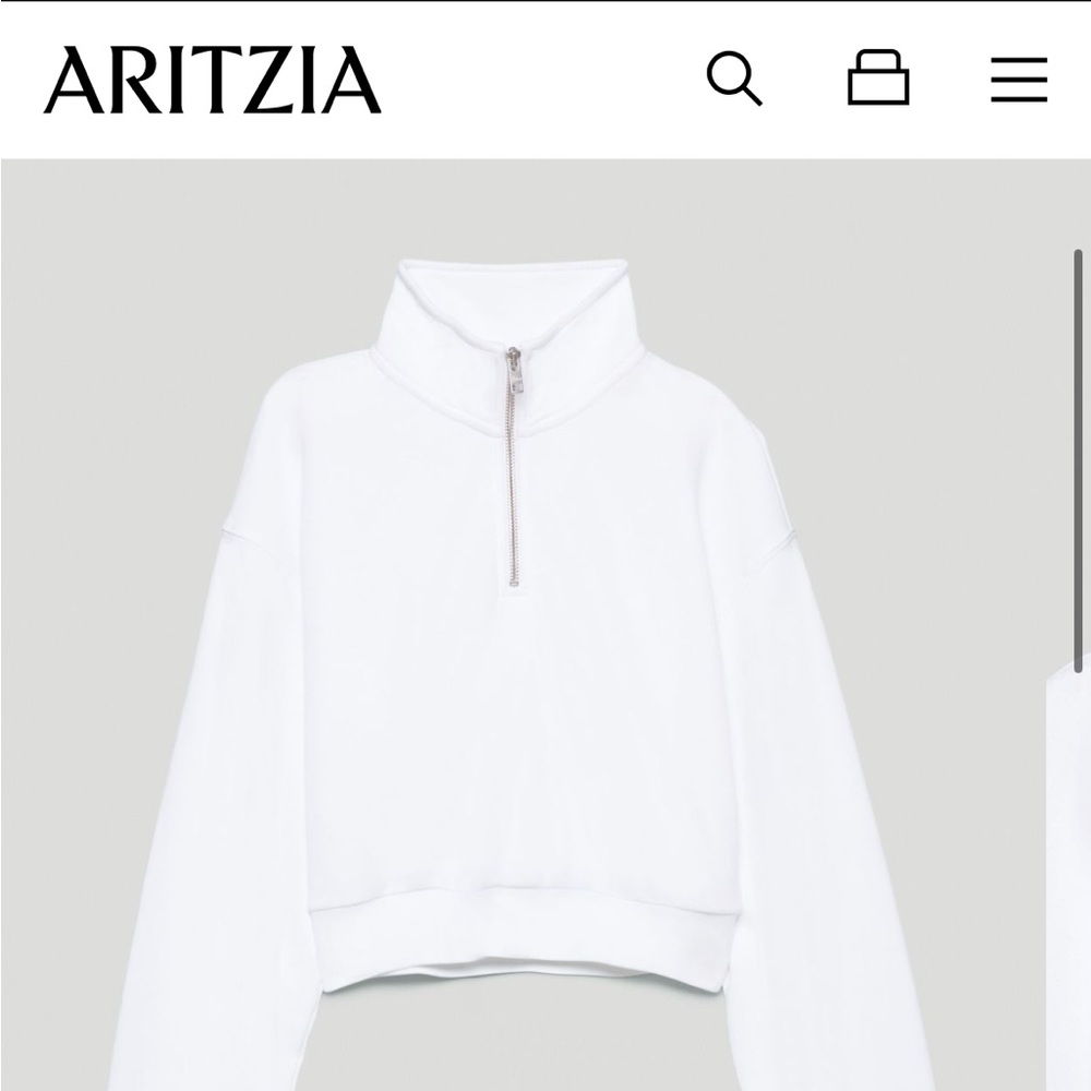 TNA White Cropped 1/4 Zip
